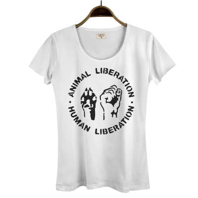 Bant Giyim - Bant Giyim - Animal Liberation Kadın Beyaz T-shirt