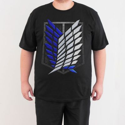 Bant Giyim - Attack On Titan 4XL Siyah T-shirt