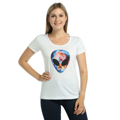 Bant Giyim - Alien Cosmos Kadın Beyaz T-shirt