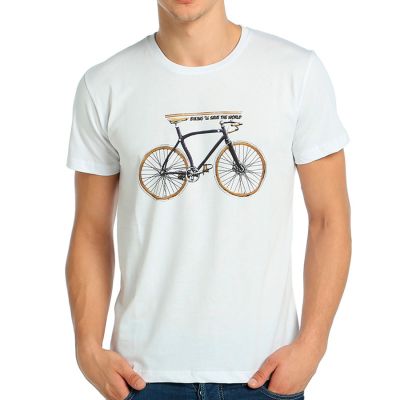 Bant Giyim - Bisiklet Beyaz T-shirt