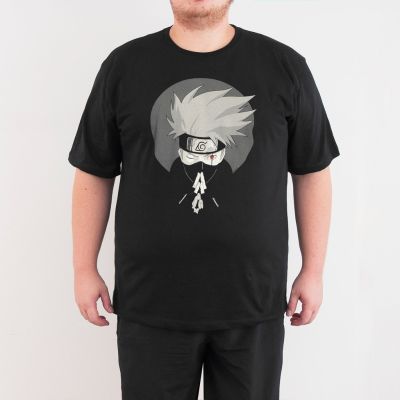 Bant Giyim - Naruto Hateke Kakashi 4XL Siyah T-shirt