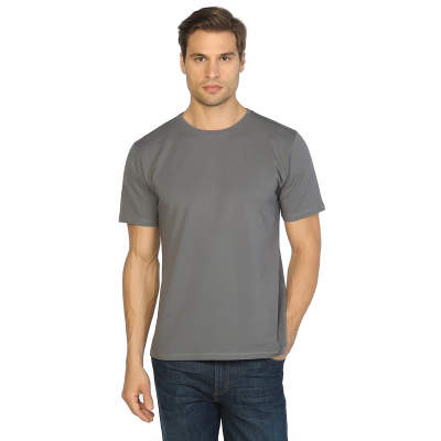 Bant Giyim - Bant Giyim - Gri Bisiklet Yaka Likralı Erkek T-shirt