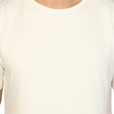 Bant Giyim - Krem Bisiklet Yaka Likralı Erkek T-shirt