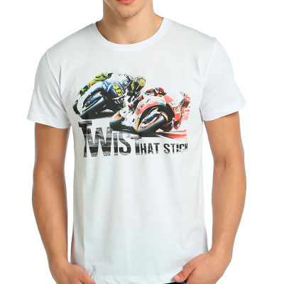 Bant Giyim - Motosiklet Racing Beyaz T-shirt