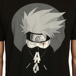 Bant Giyim - Naruto Kakashi Siyah T-shirt - Thumbnail