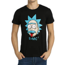 Bant Giyim - Rick and Morty Einstein Siyah T-shirt - Thumbnail
