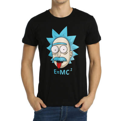Bant Giyim - Bant Giyim - Rick and Morty Einstein Siyah T-shirt