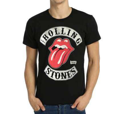 Bant Giyim - Rolling Stones Siyah Erkek Tişört