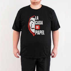 Bant Giyim - La Casa De Papel 4XL Siyah T-shirt - Thumbnail