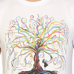 Bant Giyim - Wish Tree Beyaz T-shirt - Thumbnail