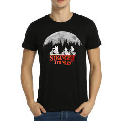 Bant Giyim - Stranger Things Siyah T-shirt - Thumbnail