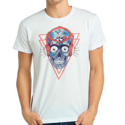 Bant Giyim - Stereo Skull Beyaz T-shirt