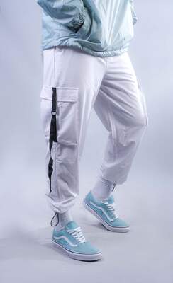 HH - Beyaz Paraşüt Kumaş Jogger