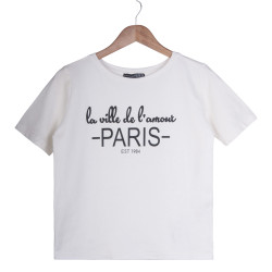 Paris Kadın Krem T-shirt - Thumbnail