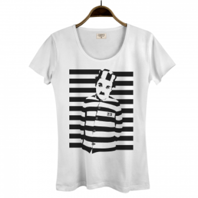 Bant Giyim - Charlie Chaplin Kadın Beyaz T-shirt