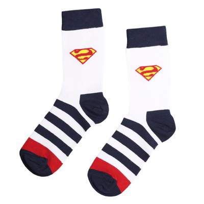 SA - Çizgili Süpermen Mavi Çorap