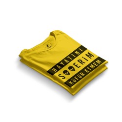 HH - Contra Hayatını S**erim Küfür Etmem Sarı T-shirt - Thumbnail