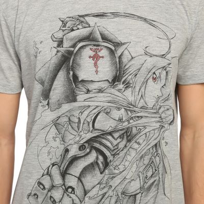 Bant Giyim - Fullmetal Alchemist Gri T-shirt
