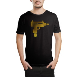 HH - Gold Uzi Siyah T-shirt - Thumbnail
