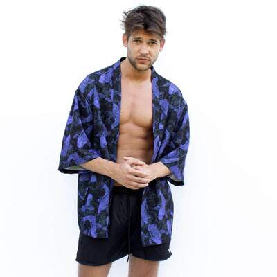 Koi Allover Baskılı Kimono