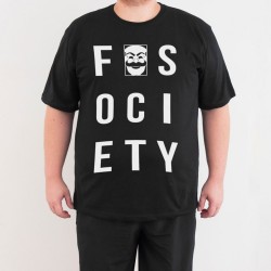 Bant Giyim - Mr. Robot F. Society 4XL Siyah T-shirt - Thumbnail
