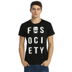 Bant Giyim - Mr. Robot F. Society Siyah T-shirt - Thumbnail