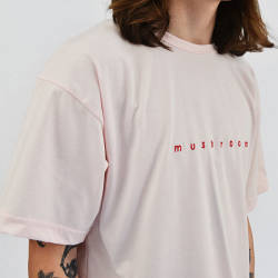 Mushroom Logo Embroidered Pink T-shirt - Thumbnail