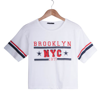 HollyHood - Brooklyn NYC Kadın Beyaz T-shirt