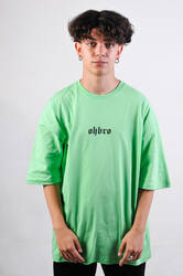 OHBRO Açık Yeşil Basic Oversize Tişört - Thumbnail