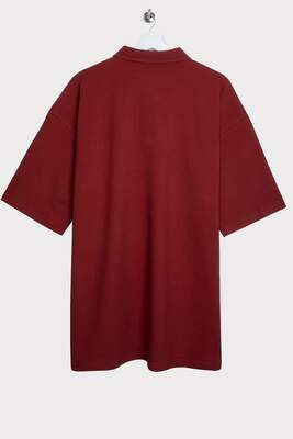 Kiremit Rengi Polo Yaka Oversize T-shirt