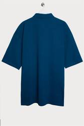  Mavi Polo Yaka Oversize T-shirt - Thumbnail