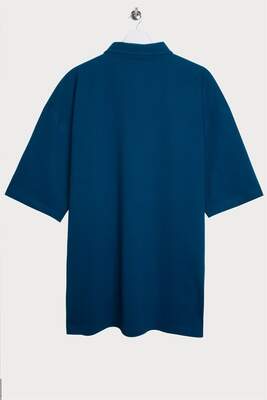  Mavi Polo Yaka Oversize T-shirt