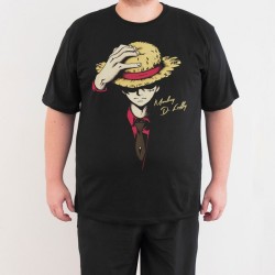 Bant Giyim - One Piece Büyük 4XL Siyah T-shirt - Thumbnail