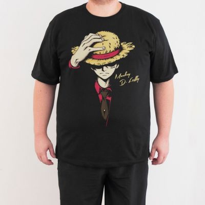 Bant Giyim - One Piece Büyük 4XL Siyah T-shirt