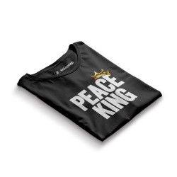 HH - Peace King Siyah T-shirt - Thumbnail