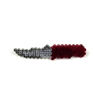 Pixel Art Flip Knife Kırmızı-Gri Rozet