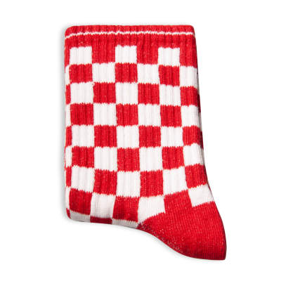 SA - Kareli Kırmızı Beyaz Çorap