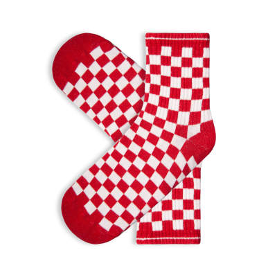 SA - Kareli Kırmızı Beyaz Çorap