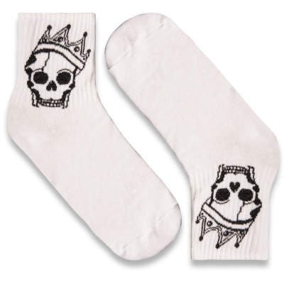 SA - King Skull Beyaz Çorap