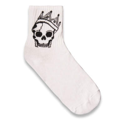SA - King Skull Beyaz Çorap
