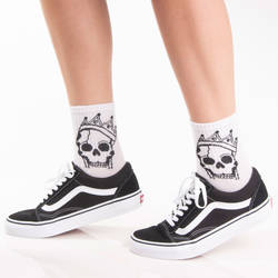 HollyHood - SA - King Skull Beyaz Çorap