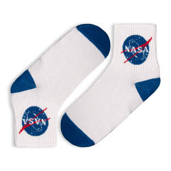 HollyHood - SA - Nasa Logo Beyaz Çorap