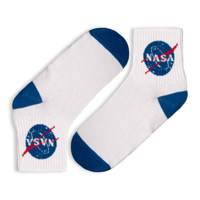 SA - Nasa Logo Beyaz Çorap