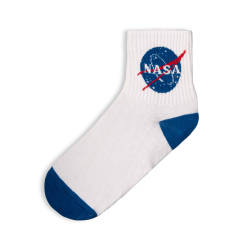 SA - Nasa Logo Beyaz Çorap - Thumbnail