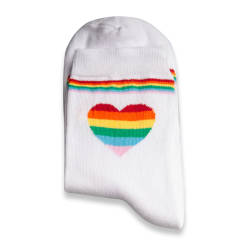SA - Rainbow Love Beyaz Çorap - Thumbnail
