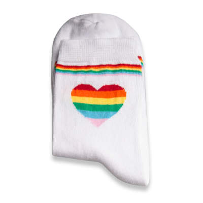SA - Rainbow Love Beyaz Çorap