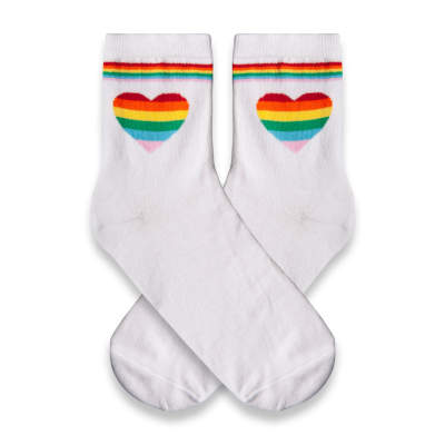HollyHood - SA - Rainbow Love Beyaz Çorap