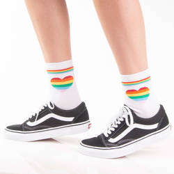 HollyHood - SA - Rainbow Love Beyaz Çorap