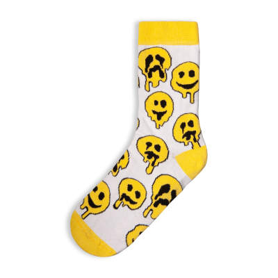 SA - Smile Emoji Beyaz Çorap