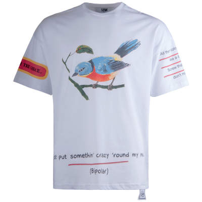 Saw - Bird Oversize Beyaz T-shirt